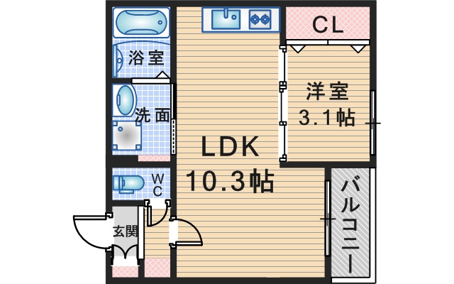 Louis Apartment豊中蛍池イーストの間取り