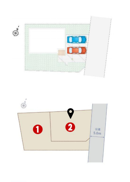 鴻巣市登戸　新築一戸建て　2区画　02の区画図|2号棟