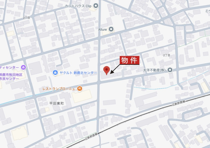 鈴鹿市岡田2丁目《丸美ロイヤル平田》の地図|詳細Map