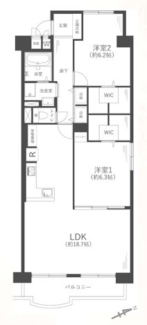 コープ野村江坂台の間取り