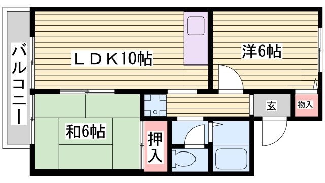 セジュール本多聞の間取り