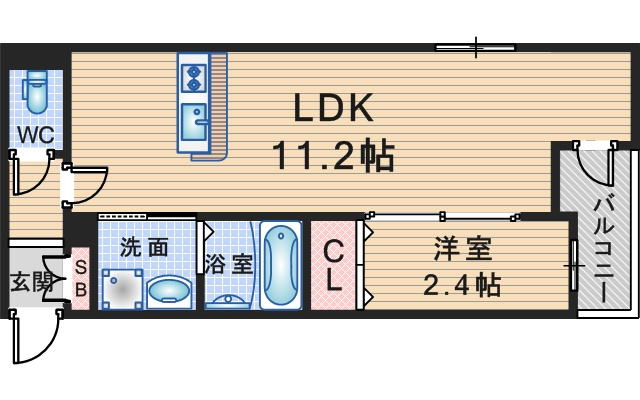 Louis Apartment豊中蛍池ウエストの間取り