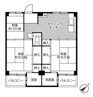【間取り】 | ビレッジハウス見瀬6号棟