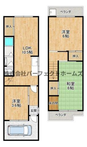 長尾家具町2丁目戸建　賃貸の間取り