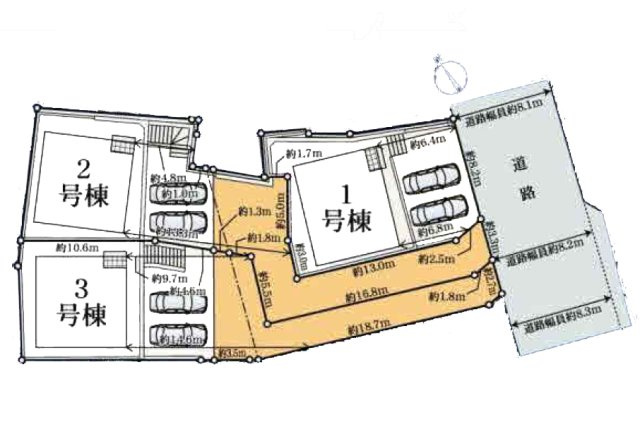 【区画図】 | 名古屋市緑区有松町大字桶狭間字高根3-3『仲介料無料』新築戸建て | 1号棟