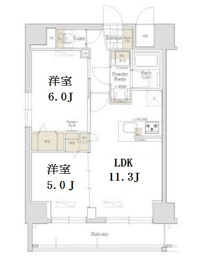 Urbanex秋葉原EASTⅡの間取り|エアコン３台付