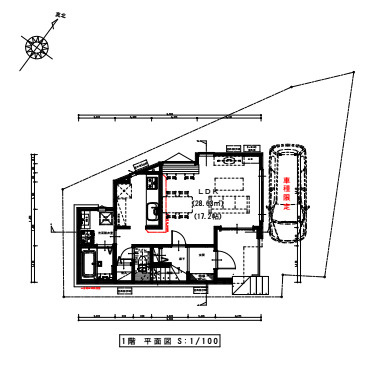 上尾市大字原市04056①　新築一戸建て　01の区画図|1号棟