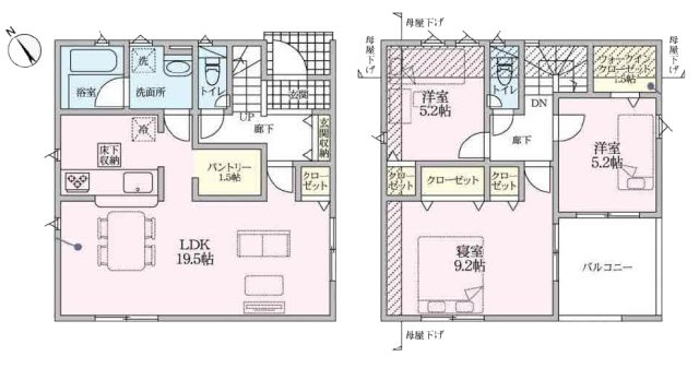 【間取り】 | 名古屋市緑区有松町大字桶狭間字高根3-3『仲介料無料』新築戸建て | 3号棟