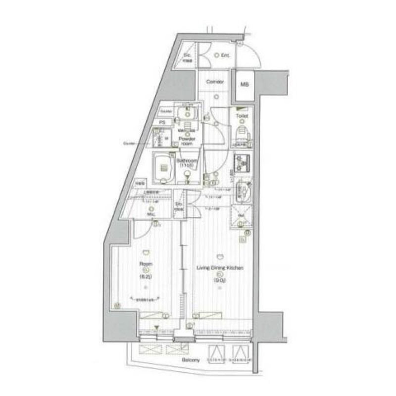 プレミアムキューブジー後楽園の間取り|広々間取りです。