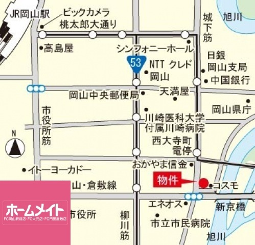 旭川スカイハイツの地図