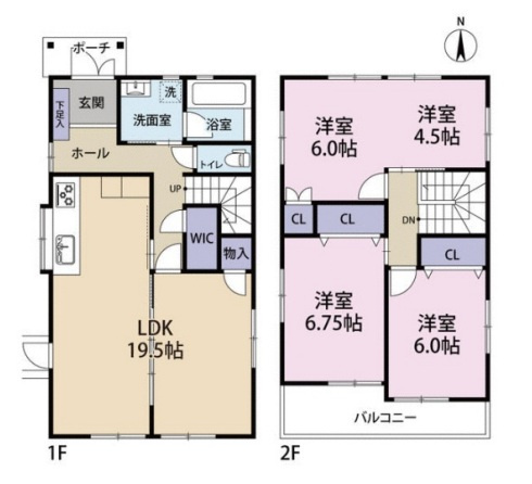 姫路市飾磨区矢倉町１丁目の中古一戸建の間取り