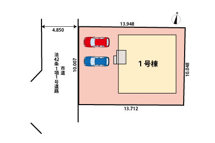 今宿東３丁目　新築戸建の区画図