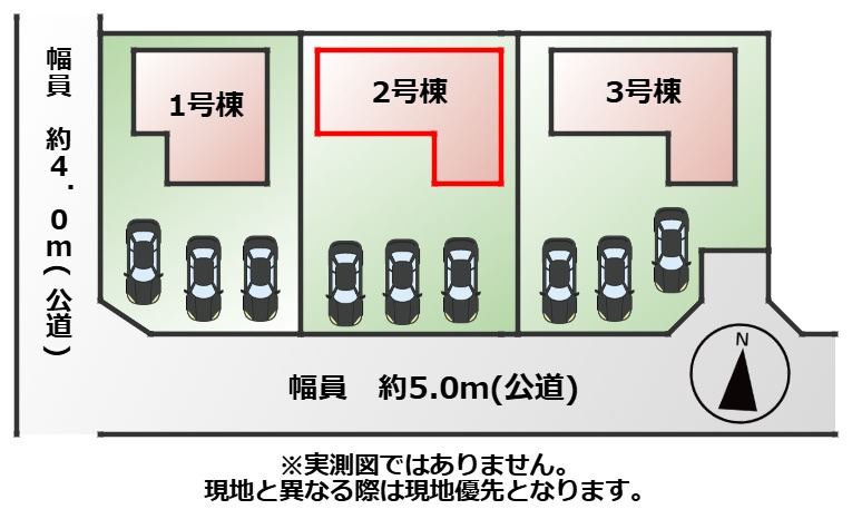 リガーレ宇都宮市西川田町3期の区画図|【全3棟】各号棟の詳細については、お気軽にお問い合わせください♪