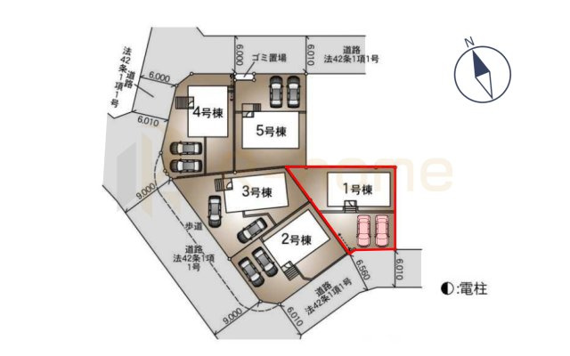 守谷市美園第2　新築戸建て　1号棟の区画図|大きなお買い物だからこそ、メリット・デメリットを伝えさせて頂きます。
R-homeにお任せください♪
