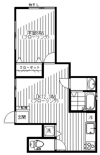 入船アパートの間取り|間取りです。