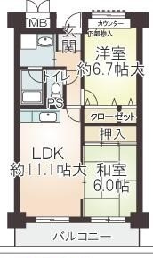 【間取り】 | プリムヴェール瓜破