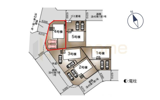 守谷市美園第2　新築戸建て　4号棟の区画図|大きなお買い物だからこそ、メリット・デメリットを伝えさせて頂きます。
R-homeにお任せください♪