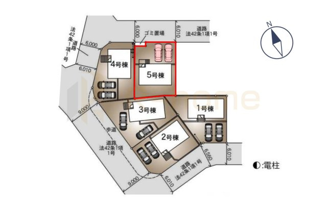守谷市美園第2　新築戸建て　5号棟の区画図|大きなお買い物だからこそ、メリット・デメリットを伝えさせて頂きます。
R-homeにお任せください♪