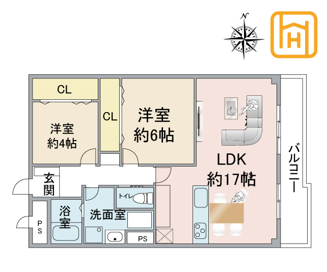 シャンティー塚本の間取り|※図面と現況に相違がある場合は、現況を優先します。
