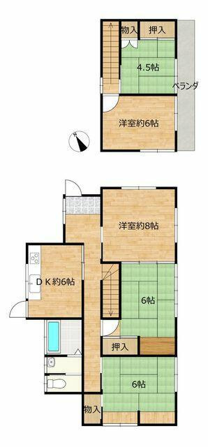 富士市宮島の中古一戸建|現況間取り図