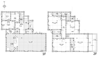 【間取り】 | 廿日市市地御前北3丁目（全12区画）No2 | 1階には18帖のLDKに加え、ランドリールームやパントリーを配置しており、家事動線に配慮された間取り設計です。2階には全4室の洋室を備えており、各居室に収納スペースを確保しています。