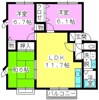 【間取り】 | エトワール柏原Ⅱ