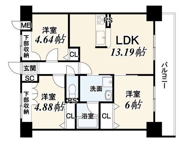 フェリエス桃山の間取り
