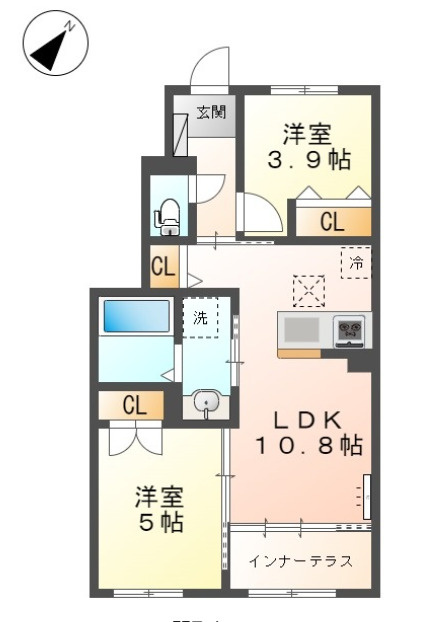 エステート国立の間取り