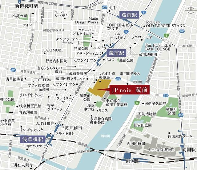 台東区蔵前１丁目の賃貸マンションの地図