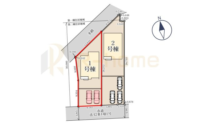 鉾田市鉾田第1　新築戸建て　1号棟の区画図|大きなお買い物だからこそ、メリット・デメリットを伝えさせて頂きます。
R-homeにお任せください♪