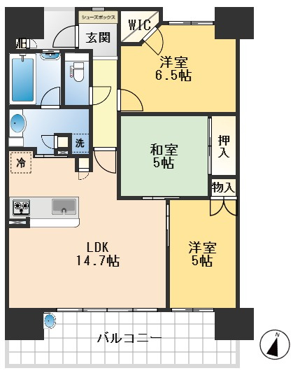 ブランズ東豊中ビューレジデンスの間取り