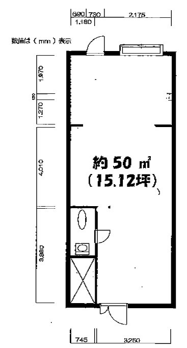 豊中市岡町の店舗事務所の間取り