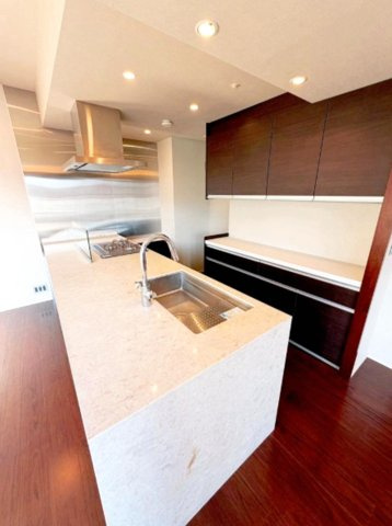 ジオグランデ岡本一丁目のキッチン|キッチンワークしながら大切な家族との会話を楽しむ。家族のコミュニケーションが生まれるキッチンです

