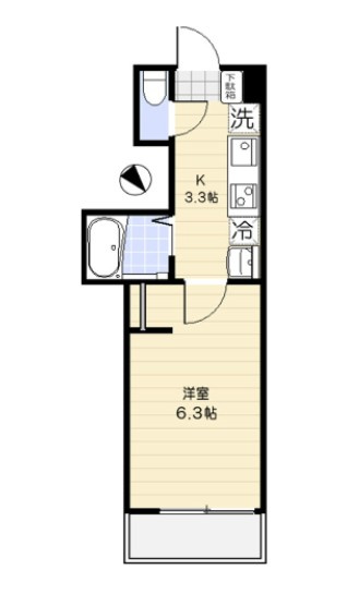 エクセラン松戸Ⅲ仲介手数料（賃料の1.10ヵ月）の50％OFF対象物件！の間取り