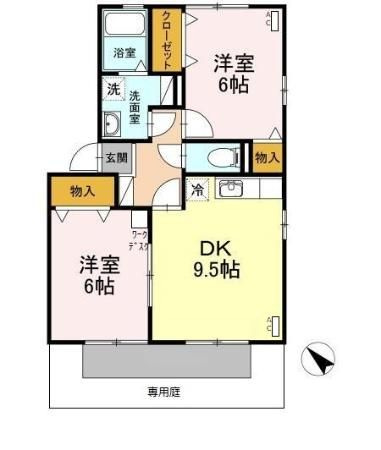 カーサソレイユ　Ａ棟の間取り