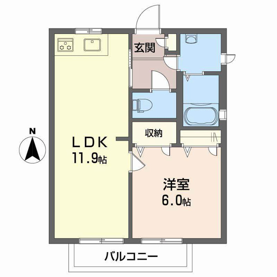 【間取り】 | ディアス土居田 Ｂ棟