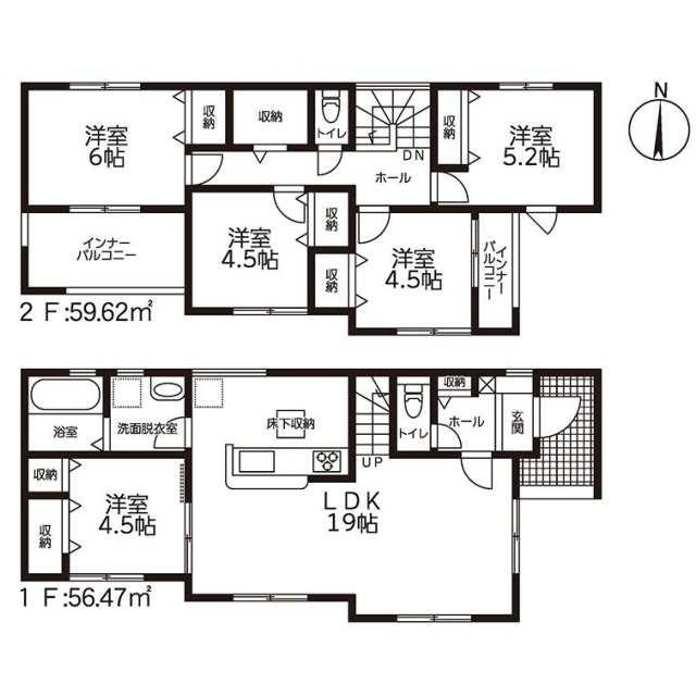 新築戸建て・仲介手数料無料）津島市東愛宕町３丁目　１号棟の間取り
