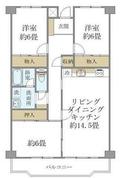 リバービュウハイツの間取り|間取りです。