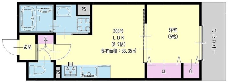 クリエオーレ新堂Ⅱの間取り