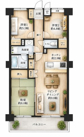 【間取り】 | フェイム宮前平