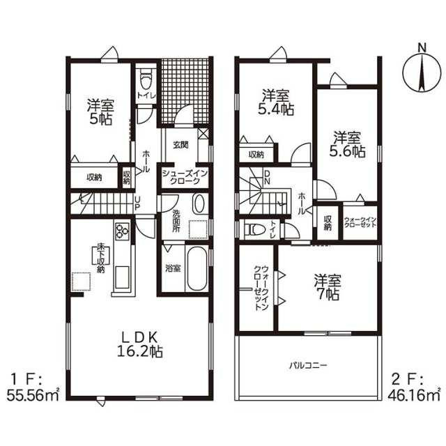 新築戸建て・仲介手数料無料）津島市神守町　１号棟の間取り