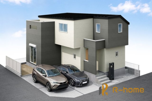取手市新取手2丁目3期　新築戸建て　1号棟の外観パース|2026年12月完成予定！近隣の同仕様完成物件をご見学いただけます♪
