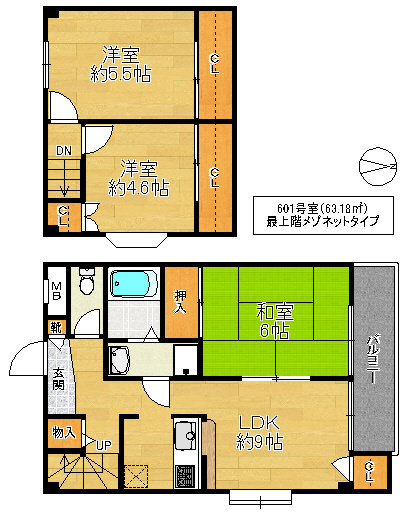 デイグラン大阪城EASTの間取り