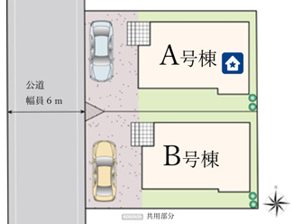 【区画図】 | 【仲介手数料無料！！】八王子市散田町2丁目　新築戸建て（全2棟）A号棟　3990万円