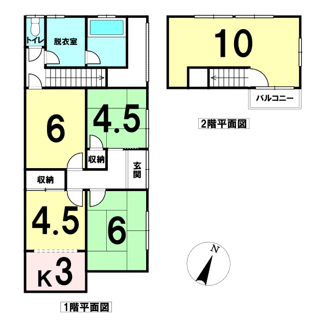 中古戸建 倉敷市水島南瑞穂町の間取り