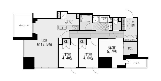 ジオタワー堺筋本町の間取り