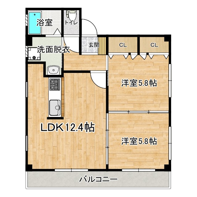 フォブール岡村の間取り