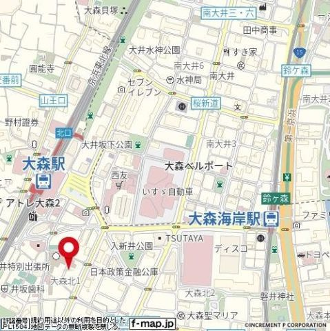 【地図】ステージファースト大森駅前 
