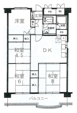 【間取り】 | ロイヤル深草 | 専有面積78.24㎡