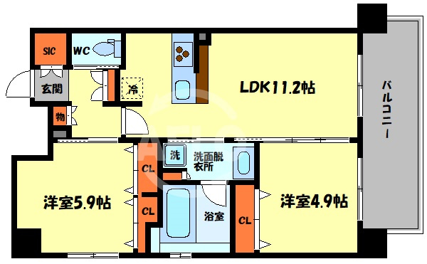 セレニテ心斎橋グランデの間取り|セレニテ心斎橋グランデ　間取り